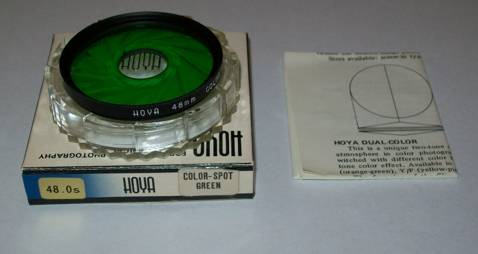 OLD NEW STOCK HOYA 48MM COLOR-SPOT GREEN SCREW IN FILTER FOR CANON CANONET QL-17 - Image 2 of 4