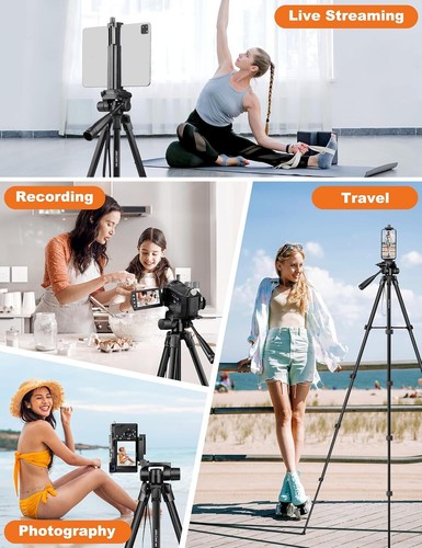 Phone Tripod Stand 68" Tripod for Tablet with Remote Universal Holder Carry Bag - 第 2/4 張圖片