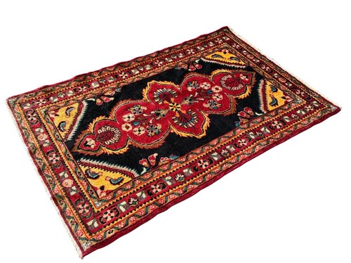 VINTAGE & CLEANED QASHQAI RUG HAND MADE PERSIAN WOOL FLORAL CARPET 5'3" x 3'4" - Picture 3 of 8