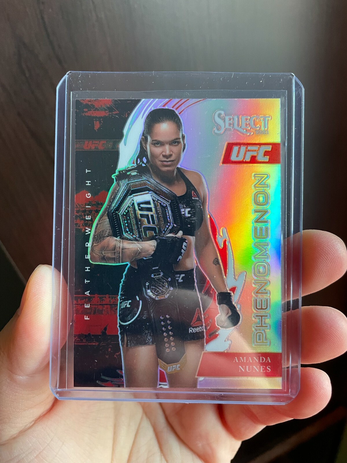 Amanda Nunes Phenomenon Silver Prizm Refractor - 2021 Panini Select UFC #10