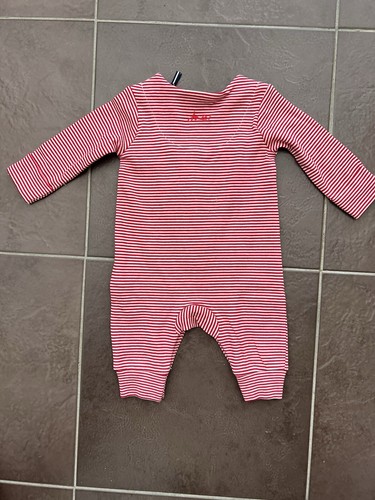 JOULES Christmas Babygrow Age 1 & 9-12 Months Red White Stripe Festive Romper - Picture 12 of 16