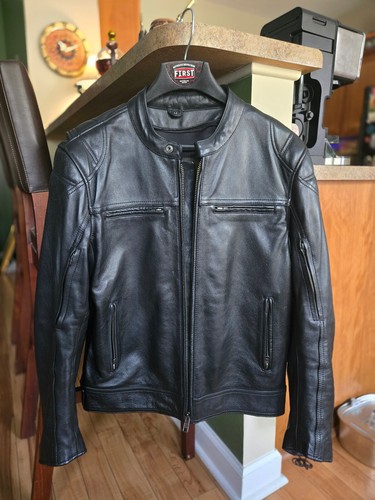 First Manufacturing Leather Motorcycle Jacket Top Performer fully armored