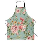 Floral Cooking For Women Kitchen Aprons With Pocket Adjustable Chef Bbq Grill