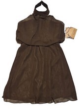 NWT - RETAIL $98  Brown chiffon halter party cocktail dress 14 by Light the Box