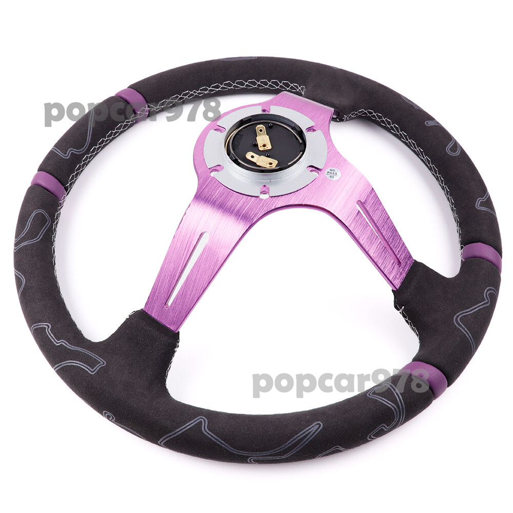 350mm MOMO ULTRA Purple Spoke Deep Dish Suede Racing Car