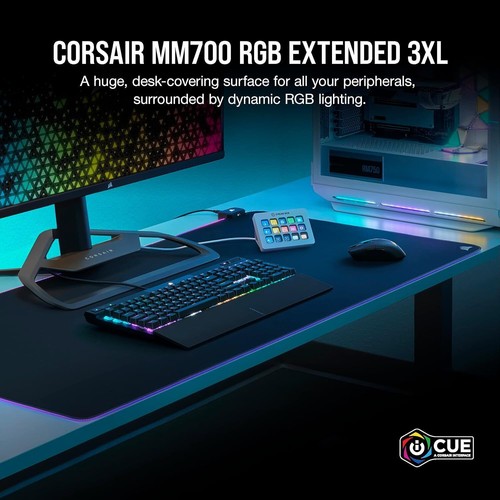 Corsair MM700 RGB EXTENDED 3XL Cloth Gaming Mouse Pad Anti-Skid Rubber Base - Picture 2 of 6
