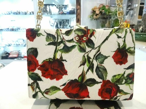 Dolce & Gabbana Floral Carmen Embellished Brocade Bag White-New & Authentic - Picture 7 of 12