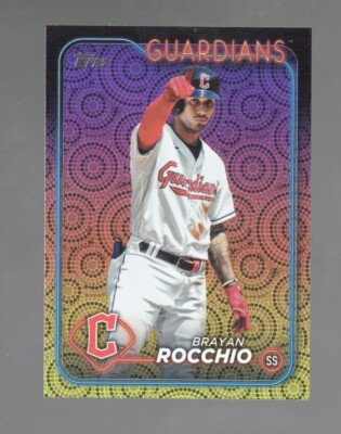 2024 Topps Brayan Rocchio #473 Series Two Hot Dogs Foil Holiday SP Parallel