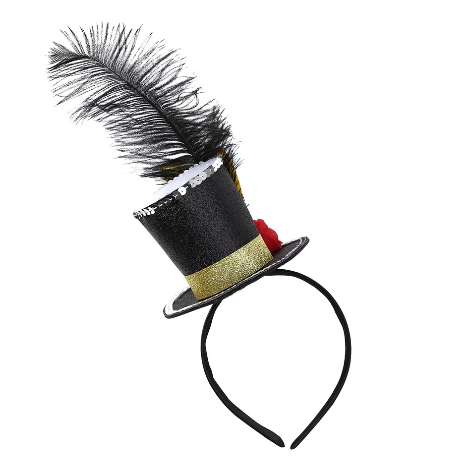 Kids Boys Girls Ringmaster Shiny Headpiece Halloween Cospaly Party Mini Top Hat - Image 3 of 4