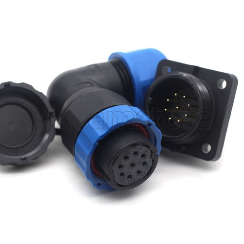 SD20 5A 9 Pin Waterproof Aviation Cable Connector,Flange Elbow Wire Connector - Picture 6 of 6