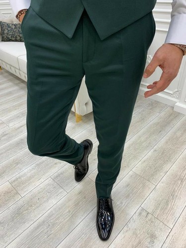 Men's Designer Tuxedo Velvet 3 Piece Slim Fit Suit For Groom and Wedding Wear - Picture 10 of 12