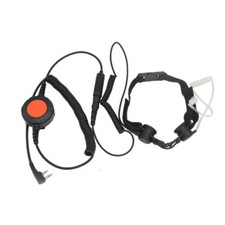 Push-to-Talk Orange Large Button PTT Throat Headset For Kenwood Baofeng Radio