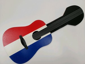 Patriotic red white and blue acoustic guitar ceiling fan ...