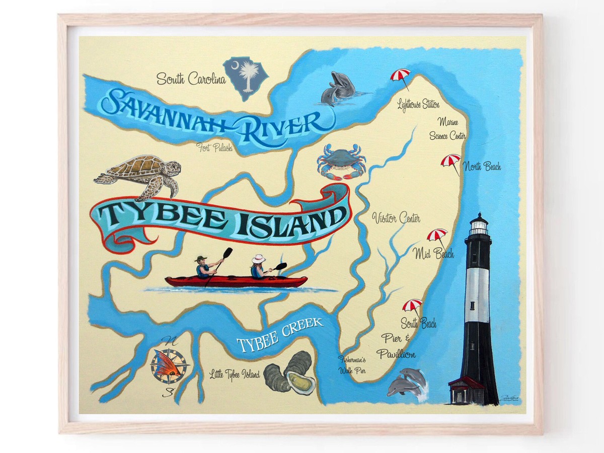 Tybee Island, Savannah Map, Georgia Coast, Vintage Nautical Chart, Historical Cartography, Maritime Navigation, Atlantic Ocean, Coastal History, Barrier Islands, Nautical Art