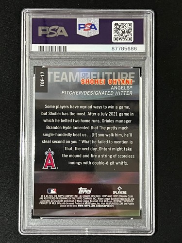 2022 Topps Stadium Club Chrome SHOHEI OHTANI TEAM OF THE FUTURE WAVE PSA 10 - Picture 2 of 2