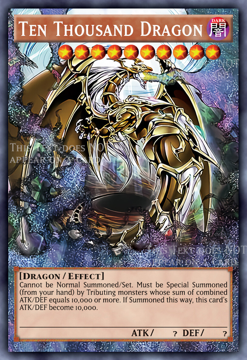 Ten Thousand Dragon Yugioh Orica Secret Rare Proxy Altered Art Fanmade Yu Gi Oh Individual Cards Toys Hobbies
