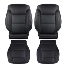 Driver Passenger Bottom Top Leather Seat Cover For 15-19 Silverado 1500 2500