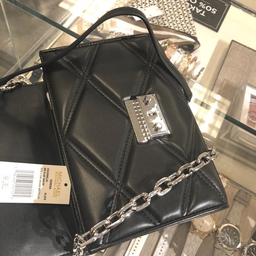 MICHAEL KORS SERENA MEDIUM SHOULDER CROSSBODY PURSE HANDBAG BAG MESSENGER BLACK - Picture 44 of 108