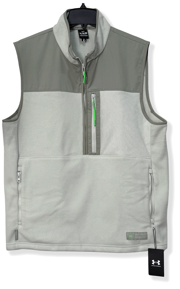 Under Armour Microfleece Maxx Vest - NWT Mens Large Olive Tint - #45716-M2