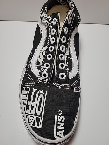 VANS Old Skool AOP Logo Zapatos Para Hombres 7 Blanco y Negro Mujer 8.5 Nuevos Sin Caja - Imagen 2 de 14