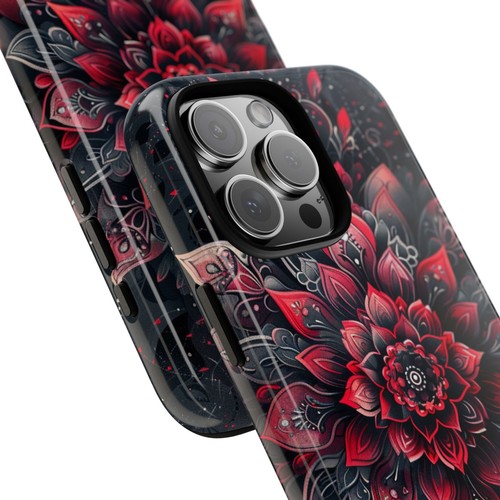 Red Mandala Lotus Floral - Phone Ink Cover Case for iPhone, Galaxy, Pixel - 第 11/281 張圖片
