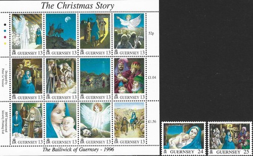 1996 Guernsey Sg 716a/729 Christmas Unmounted Mint - Afbeelding 1 van 2