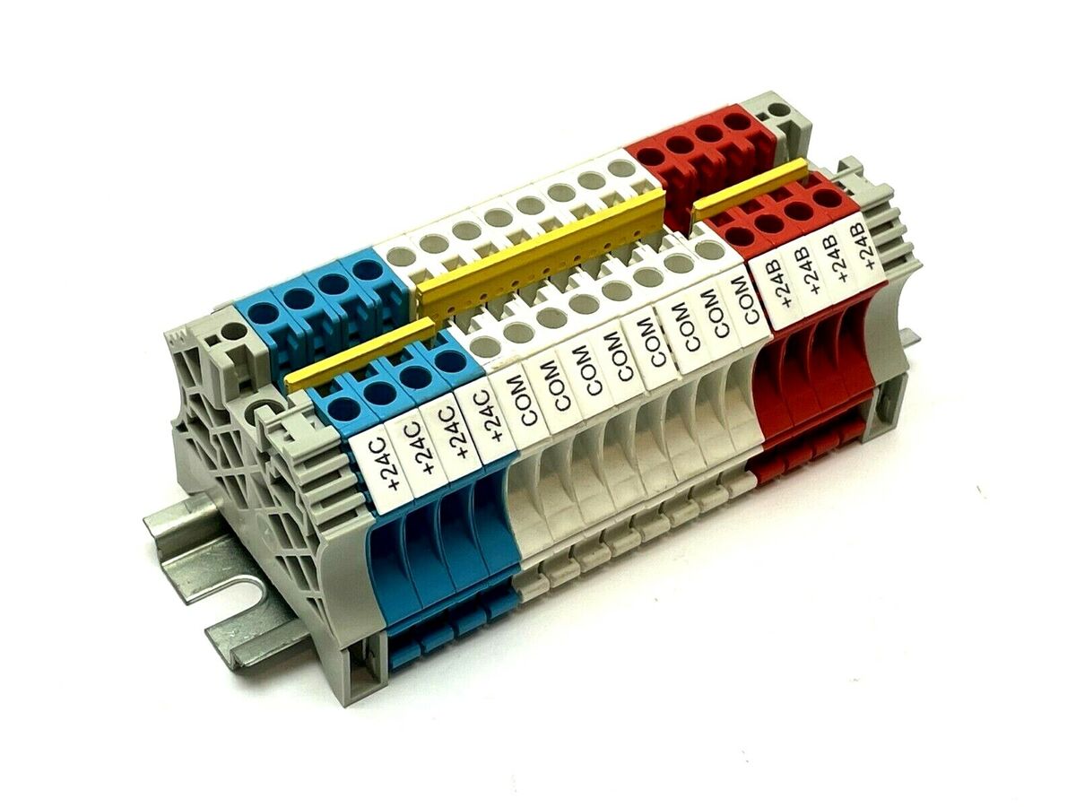 Allen Bradley 1492-J4 Terminal Block Assembly Red White Blue Allen Bradley 1492-J4 Terminal Block Assembly Red White Blue