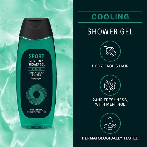 Amazon Men Sport 3-in-1 Shower Gel Refill - 2 x 1000ml - UK Genuine Fast & Safe - Picture 3 of 3