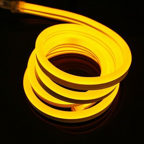 Yellow 110V Flexible LED Strip Lights Waterproof Neon Tube Outdoor Bar Signs DIY - Picture 6 of 14
