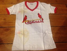 VINTAGE 1980'S ST. LOUIS CARDINALS MLB T-SHIRT SIZE M KIDS NEW W/ PLASTIC COVER