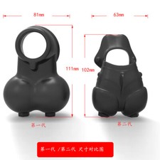 Male Scrotum Testicle Squeeze Rings Cage Stretcher CBT Enhancer Delay Ball