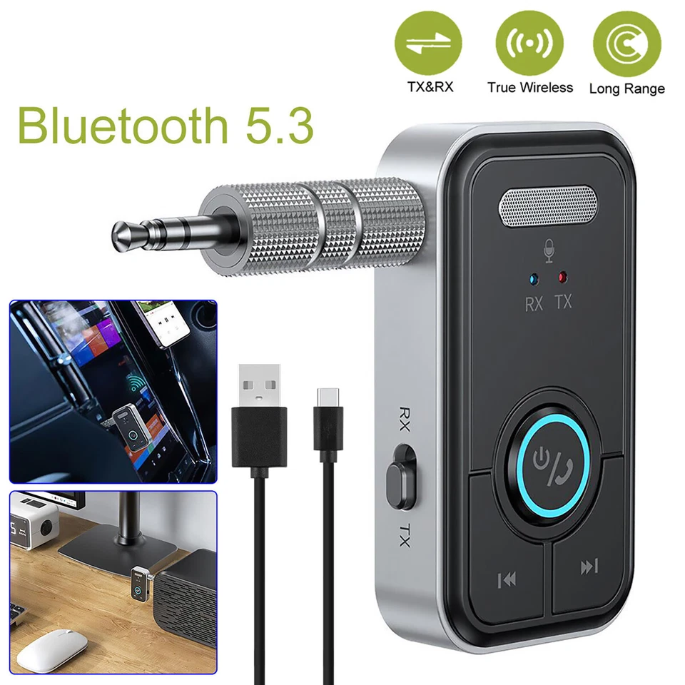 Wireless Bluetooth 5.3 Transmitter Receiver for Car Music Audio USB Aux Adapter - Image 4 of 4