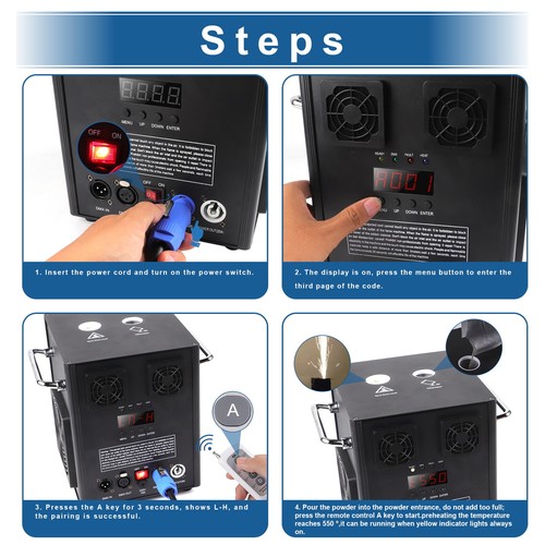 4PCS Large Cold Spark Machine 700W DMX Stage Firework Machine 6.6-9.8ft DJ Light - Picture 10 of 14