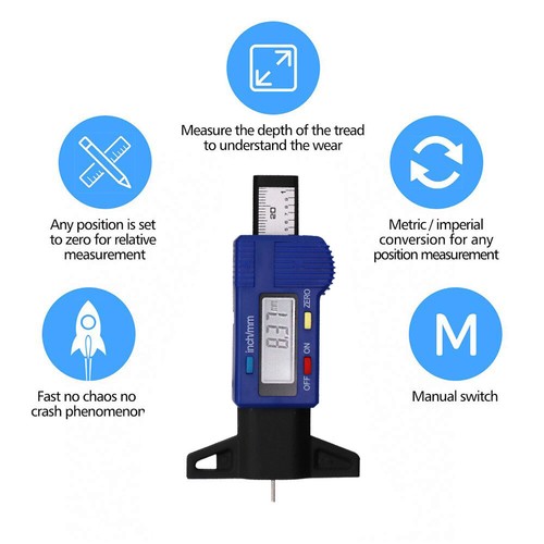 Digital displa Car Tyre Tire Tread Depth Gauge Meter Caliper Thickness Gauges - Bild 4 von 13