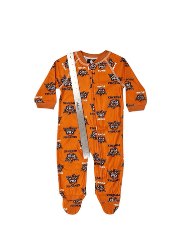 NBA Phoenix Suns Baby Boys Orange Fleece Full Zip Footed Sleeper PJs Pajamas 12M - Picture 3 of 6