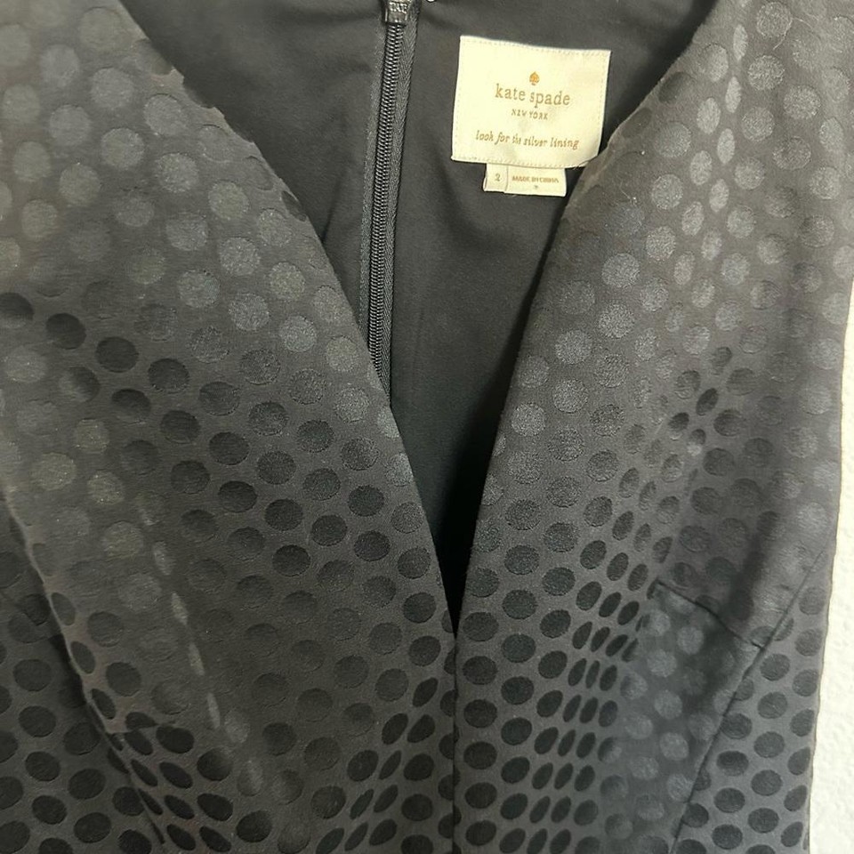 Kate Spade Bakery Dot Jacquard Mini Fit Flare Black Dress 2 eBay