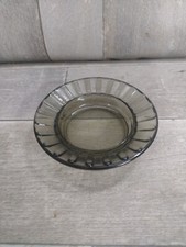 Vintage Small Crystal Ashtray, Made from Transparent Black Tinted Made In Usa