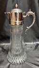 Elegant Antique Cut Glass & Silver Plate Claret / Pitcher With Ice Insert