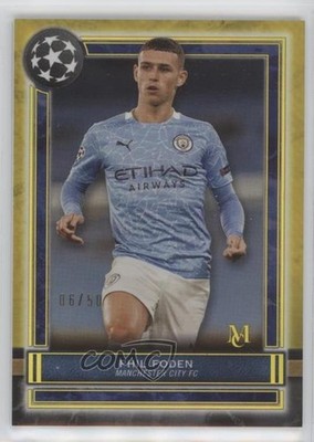 2020 Topps Museum Collection UEFA Champions League Gold 6/50 Phil Foden #6 0q9m