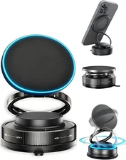 Vacuum Magnetic Car Phone Holder with Strong Magnets, 360° Adjustable Dash Cell