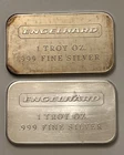 Pair Vintage Engelhard 1 Troy Ounce 999 Silver Bar  No Serial Number Smooth Back