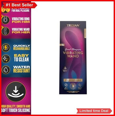 Couples Vibrating Wand USB Rechargeable Silicone Water Resistant Dual