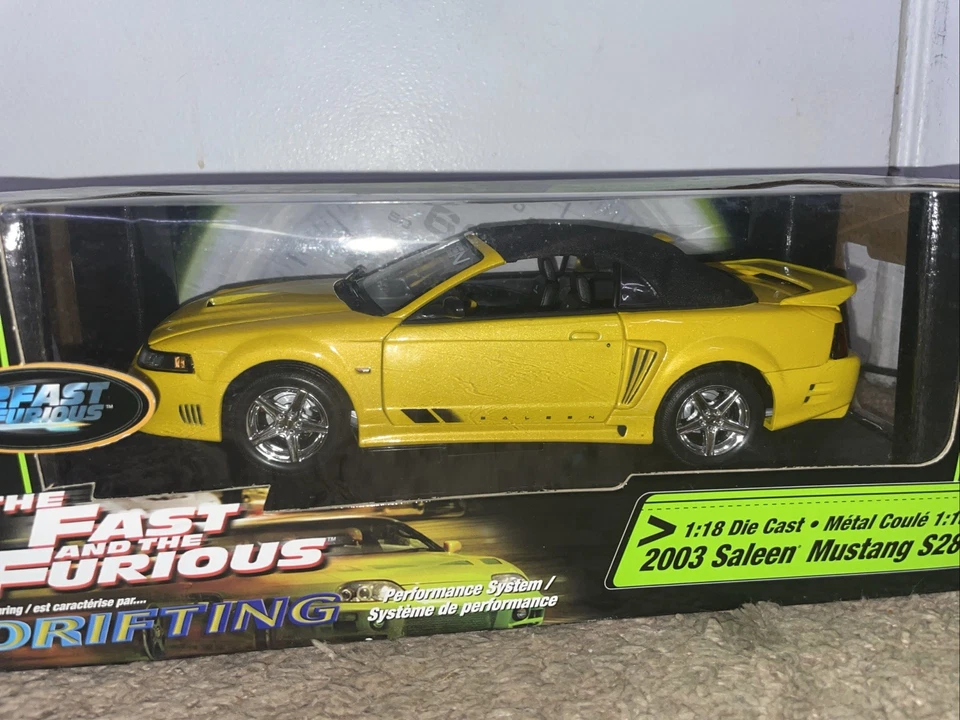 Joyride The Fast and Furious 2003 Saleen Mustang S281 1/18 Scale Yellow ERTL - Image 3 of 4