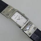 Michael Kors Women's Rectangle Analog Quartz Silver Case White Dial Black Strap — photo 2