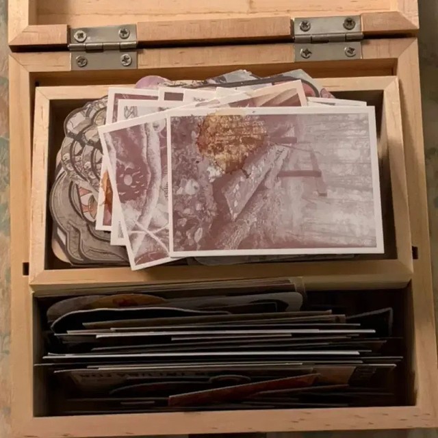 Vintage Scrapbooking Collection with Wooden Storage Box