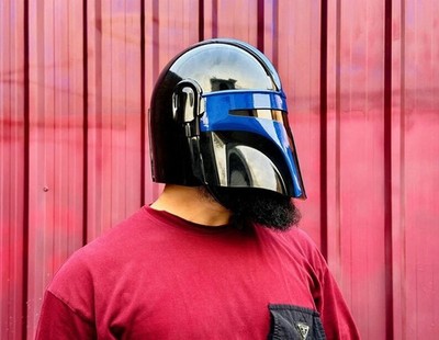 The Star Wars Mandalorian Boba Fett Blue Steel Helmet Cosplay & Display Armor