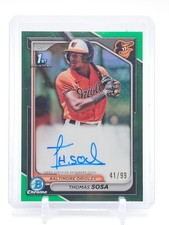 THOMAS SOSA 2024 BOWMAN CHROME 1ST GREEN AUTO ROOKIE /99 #CPA-1S ORIOLES Q0208