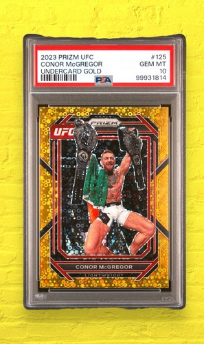 Connor McGregor 2023 Prizm UFC SSP Undercard Gold Prizm 8/10 PSA 10, POP 4