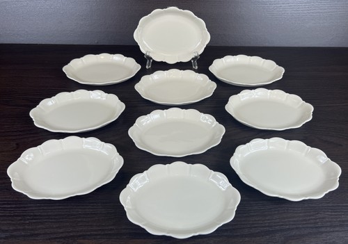 "10 platos festoneados pequeños ovalados de porcelana marfil de 6"" X 4 1/2""" - Imagen 6 de 12