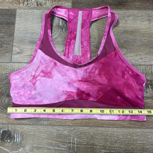 Zyia Active Hendrix Mesh Light N Tight Bra & Capri SET Fuchsia Pink Tie Dye - Picture 6 of 13